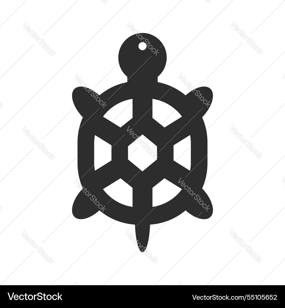 Design for earring or keychain with turtle shape Vector Image