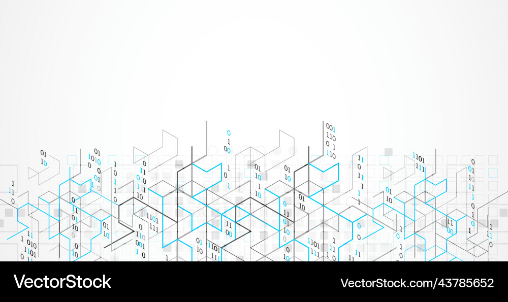 Digital binary technology and engineering Digital binary technology and engineering vector image