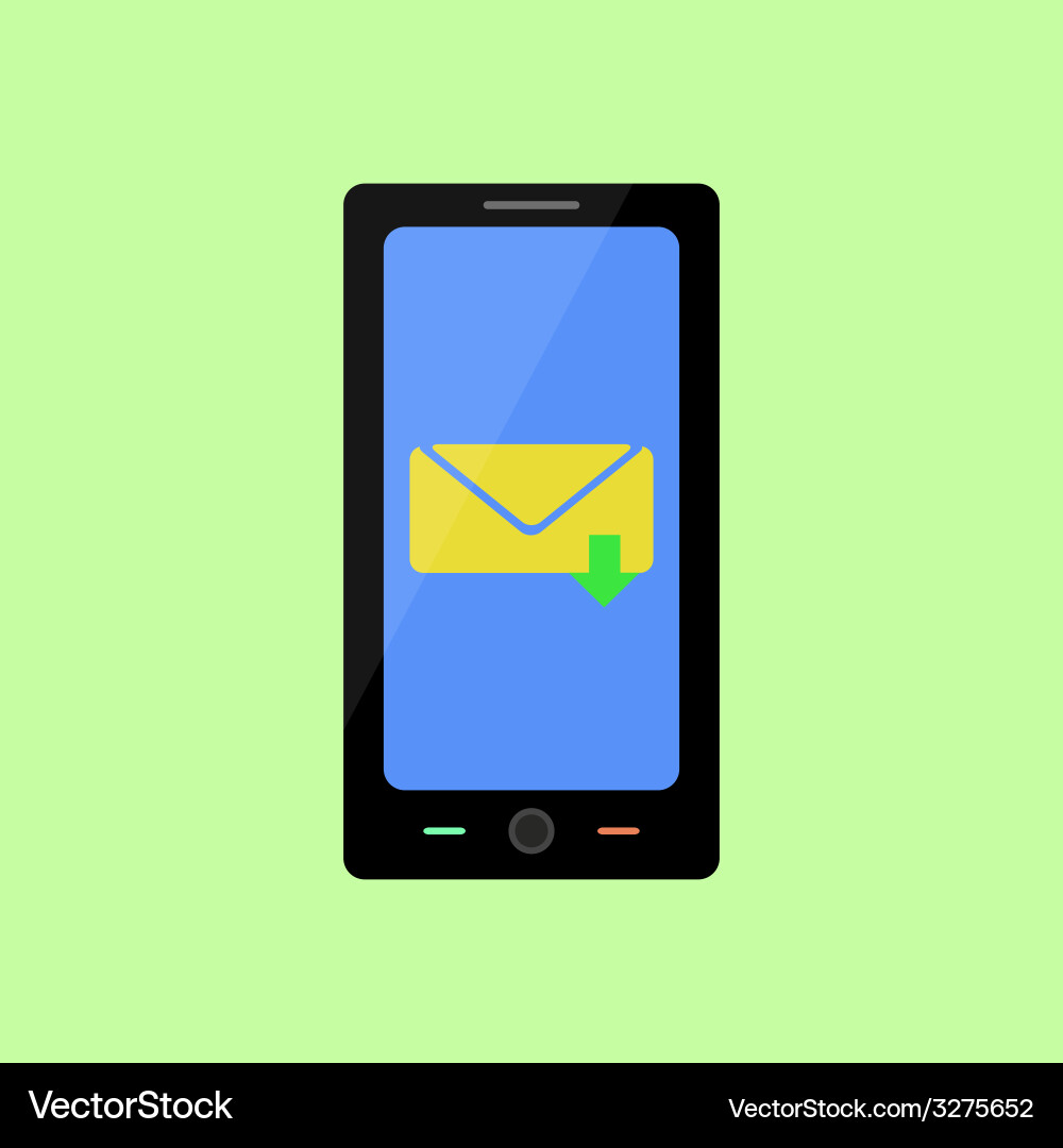 Flat style smart phone with inbox message Vector Image