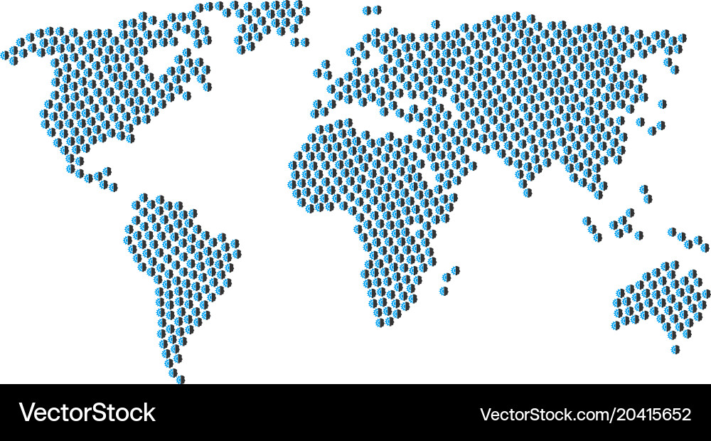 Global atlas collage of android robotics items Vector Image
