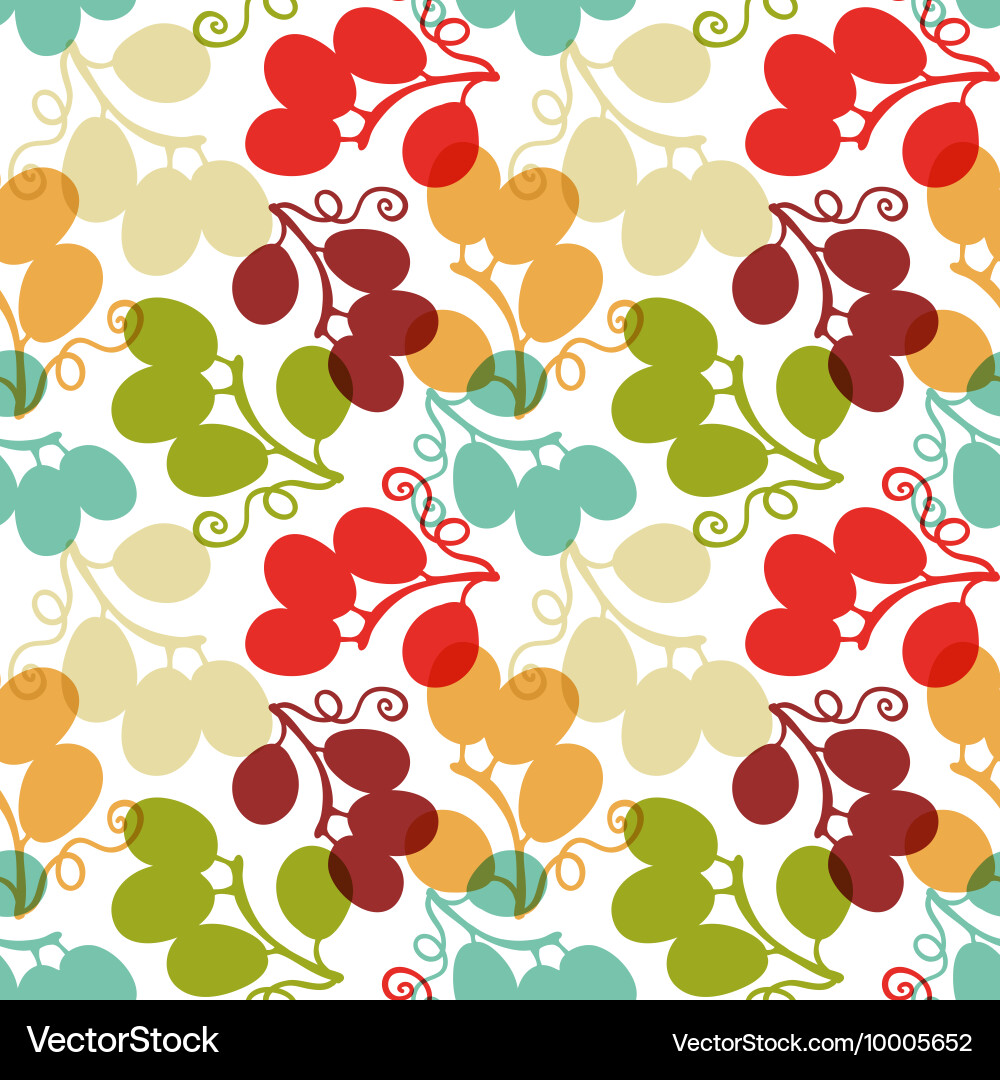 Grape Pattern Seamless Vector Image