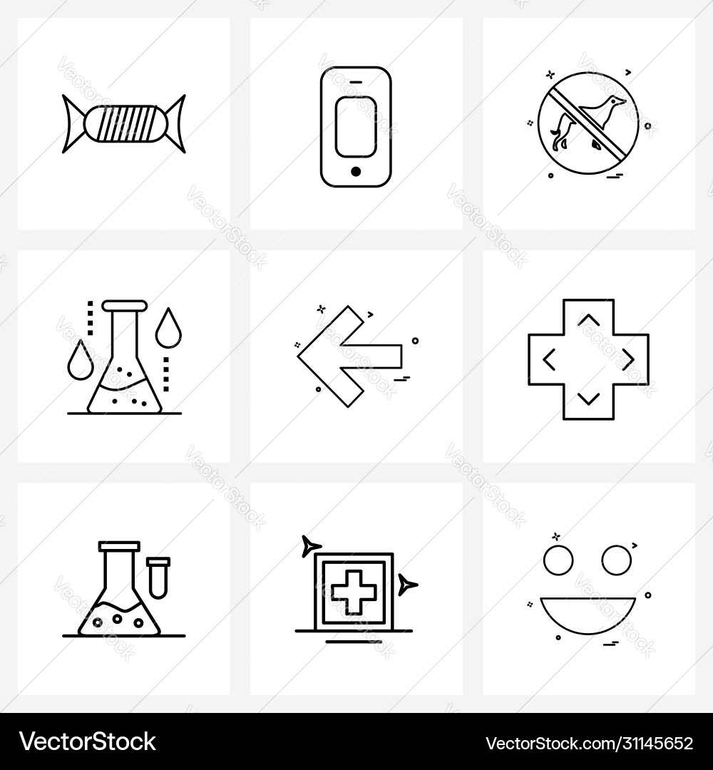 Isolated symbols set 9 simple line icons Vector Image