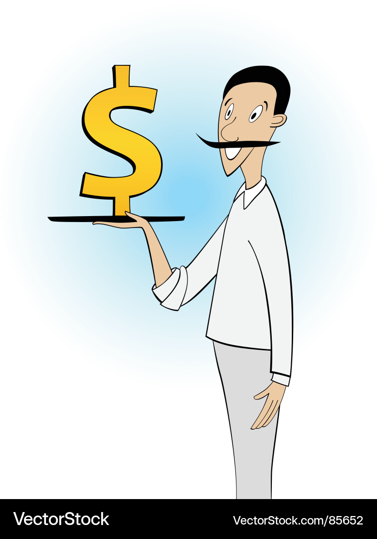 Man and dollar Vector Image