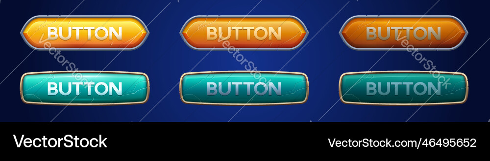 Medieval ui game button frame sprite for animation Medieval ui game button frame sprite for animation vector image