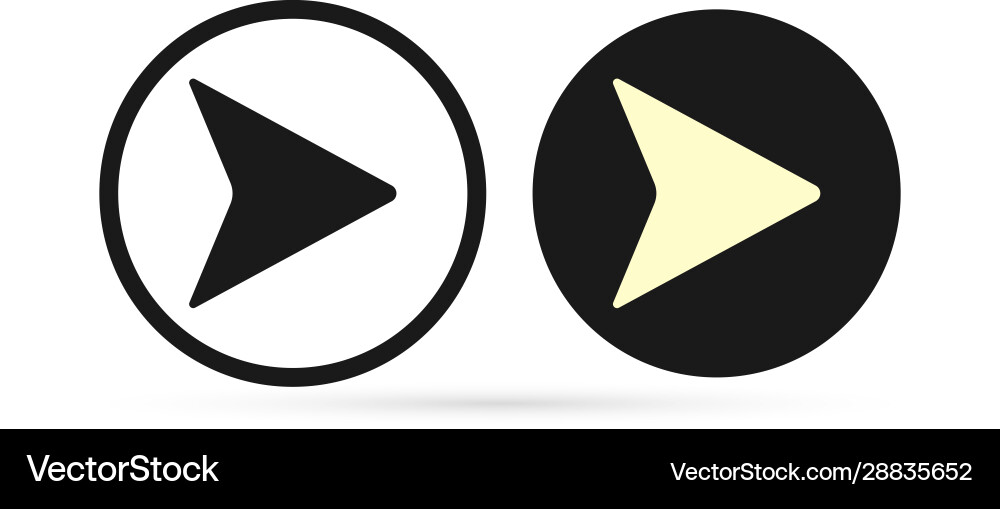 Outline button arrow icon set isolated on white Vector Image