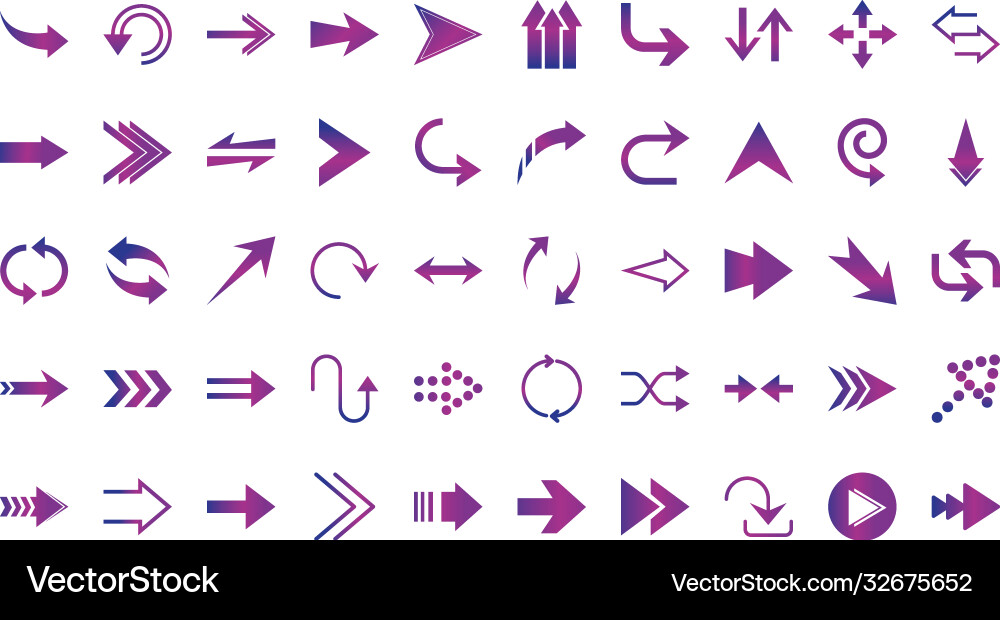 Pfeile Richtung Guide Cursor Web-Navigations-Symbole Vektorbild