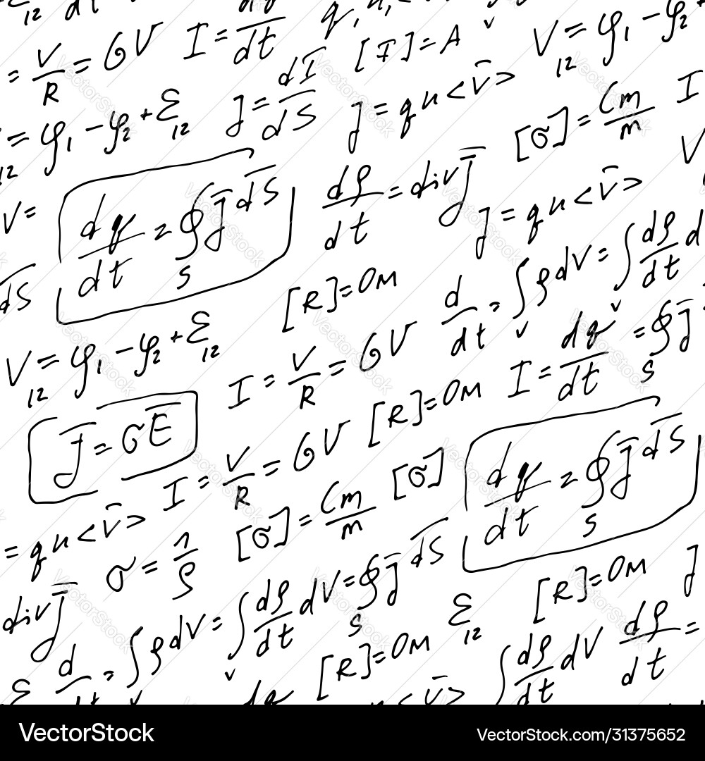 Physics formulas handwritten pattern abstract Physics formulas handwritten pattern abstract Vector Image