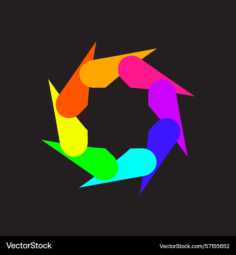 Rainbow aperture abstract circular design Vector Image