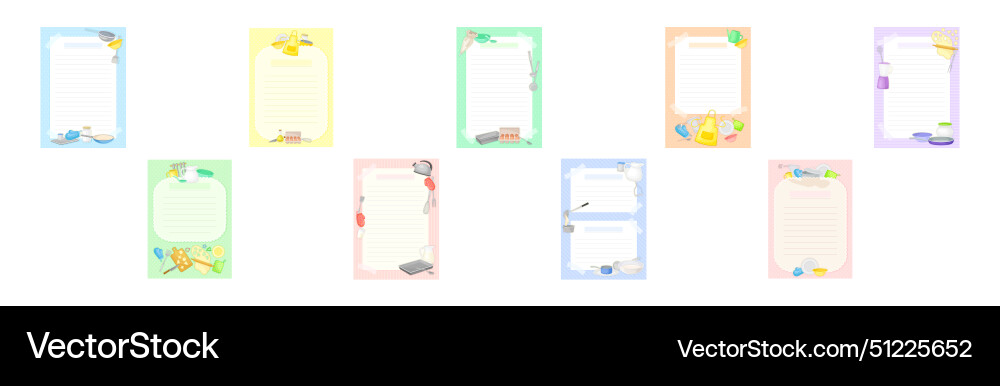 Recipe card form for writing as cookbook sheet Vector Image