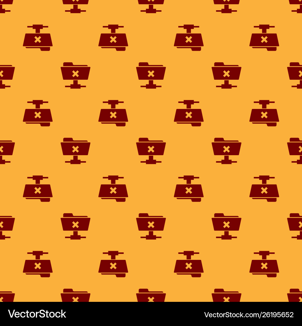 Red ftp cancel operation icon seamless pattern Vector Image