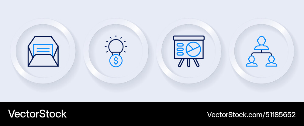 Set line employee hierarchy board with graph Vector Image