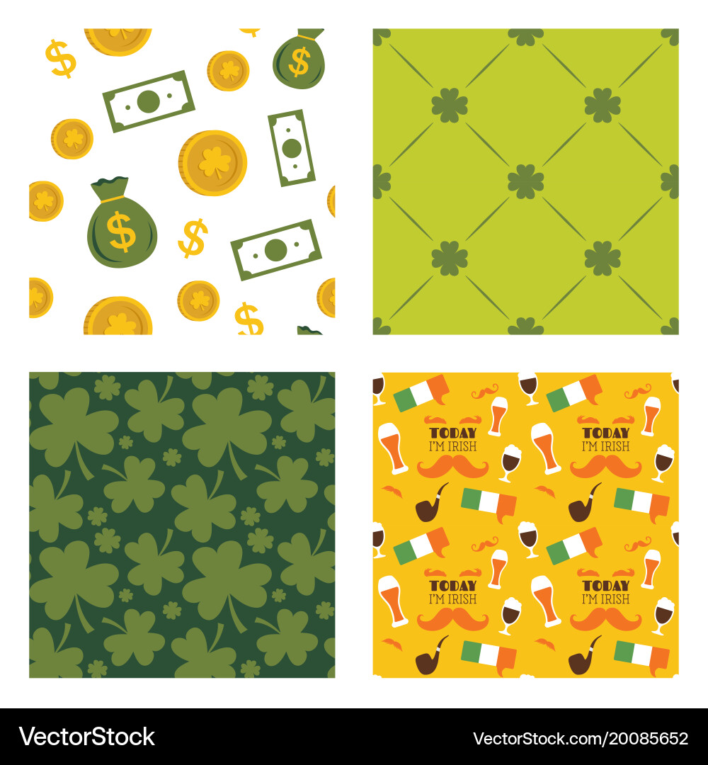 Set of seamless background patterns for st vector image
