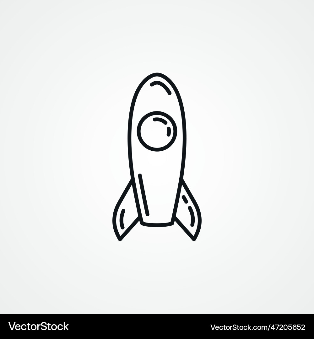 Space rocket line icon web linear Vector Image