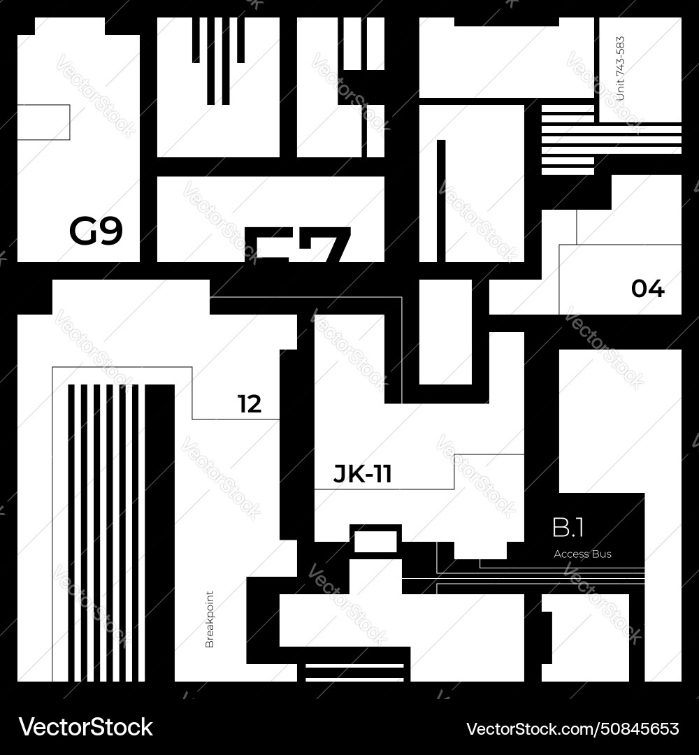 Abstract block diagram of a microchip futuristic Vector Image