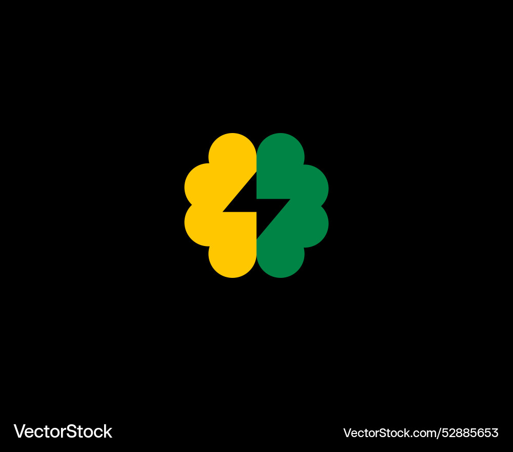 Abstract brain with lightning in negative space Abstract brain with lightning in negative space vector image