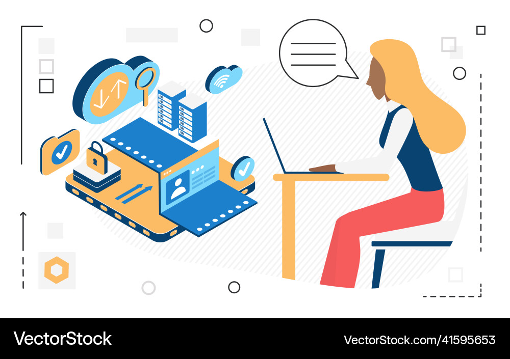 Big Data Analytics & Transfer vector image