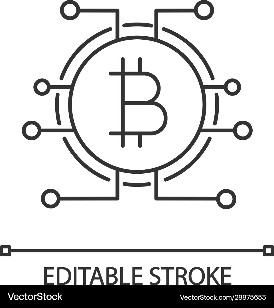 Bitcoin linear icon Vector Image