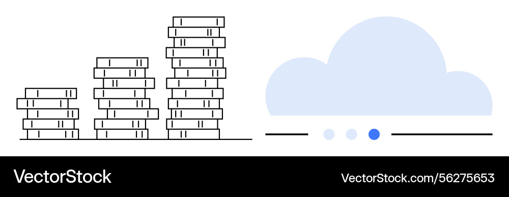 Cloud technology and stack data storage Cloud technology and stack data storage vector image