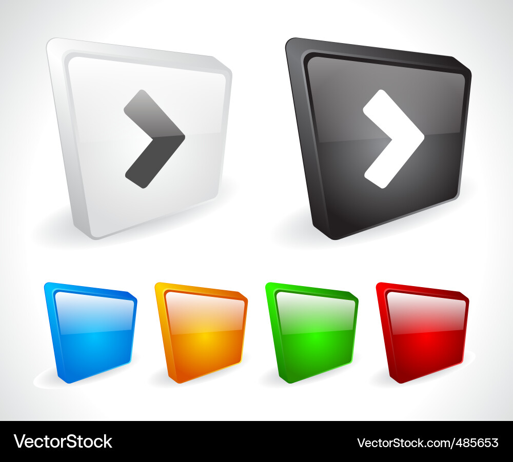 Color 3d buttons for web Vector Image