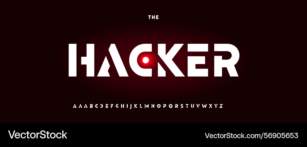 Cyber hacker alphabet bold techno font digital Cyber hacker alphabet bold techno font digital Vector Image