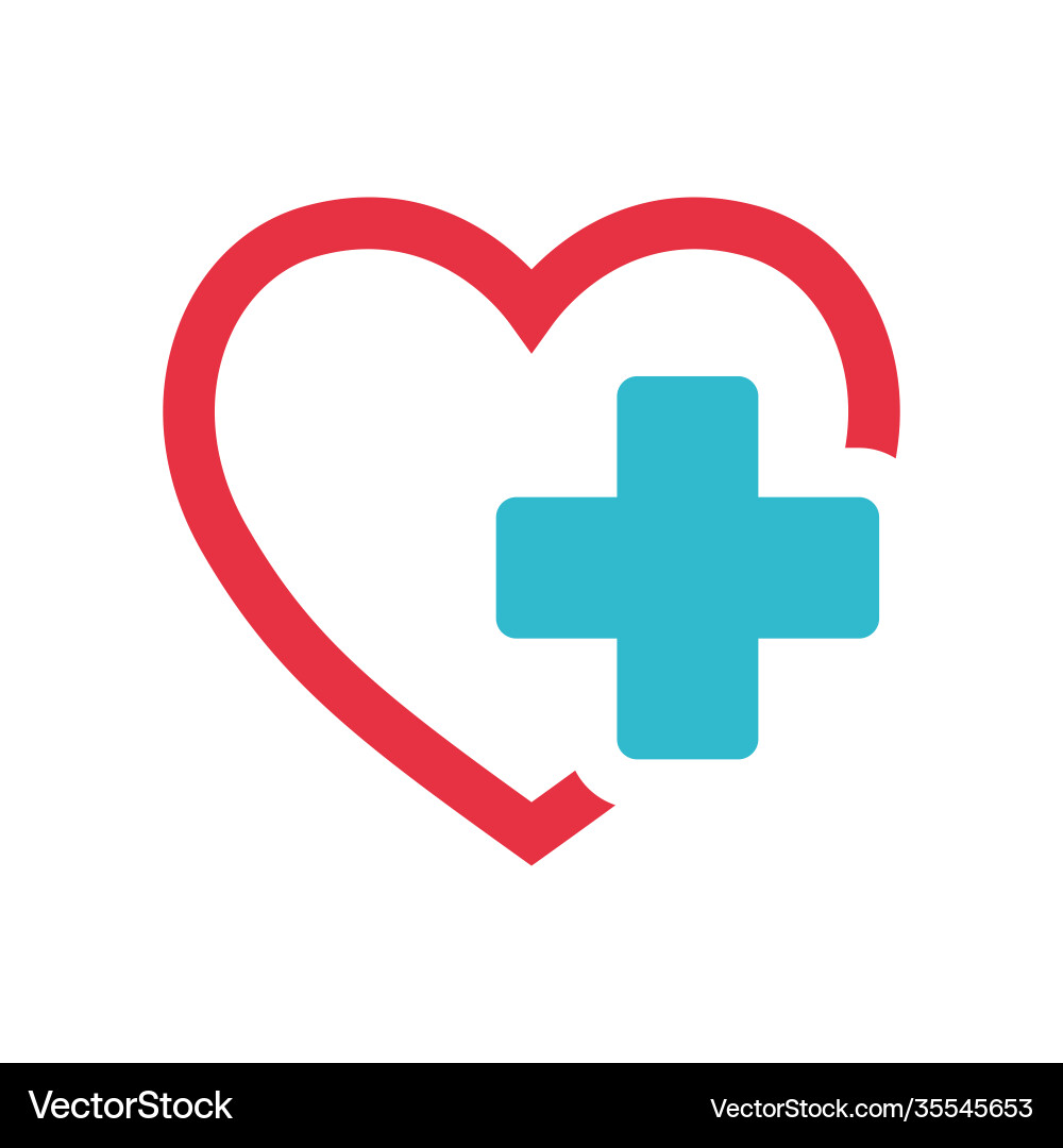 Heart care medical logo Vector Image