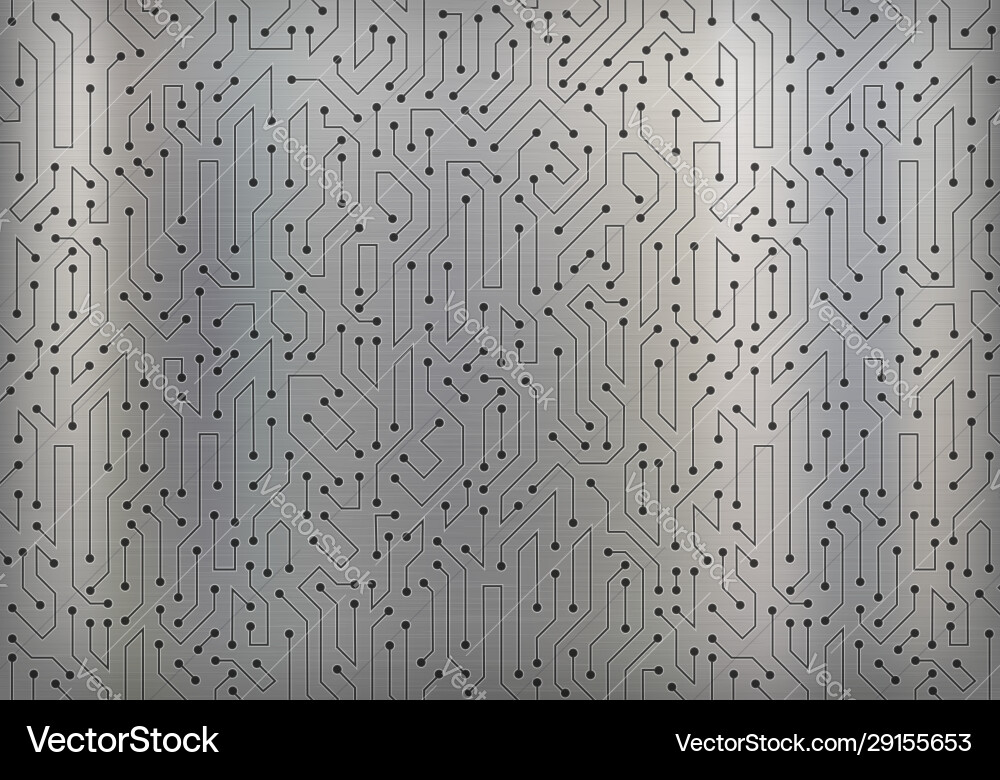 Metallic Circuit Board Pattern vector image