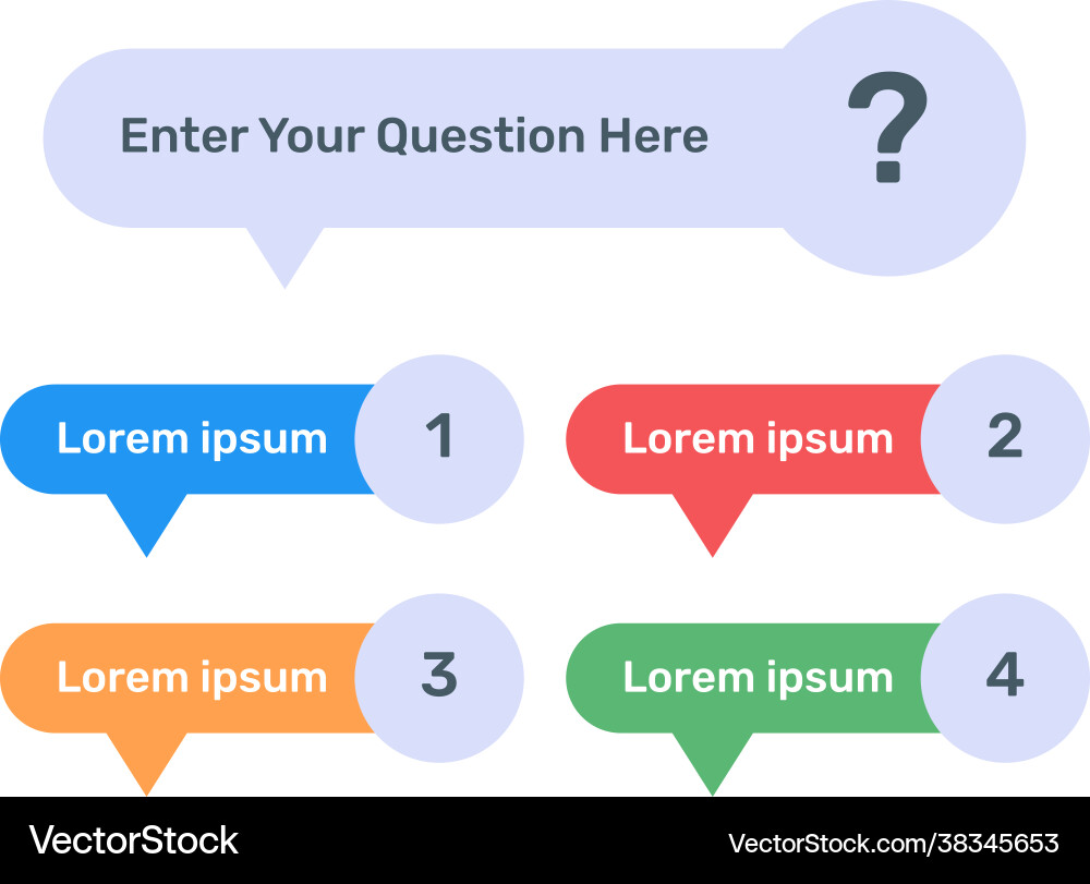 Multiple questions template Vector Image