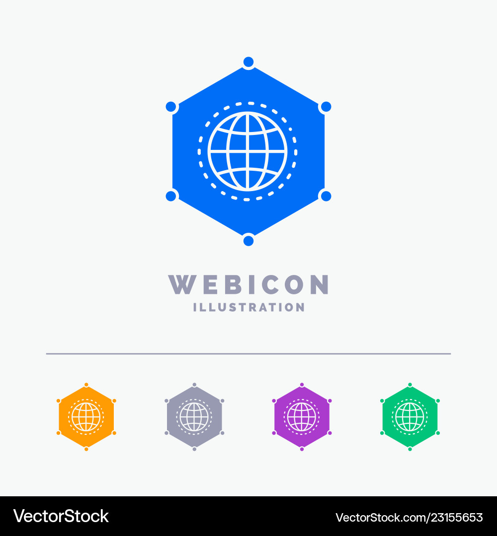 Network global data connection business 5 color Network global data connection business 5 color Vector Image