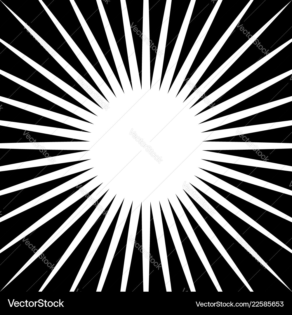 Radiating lines starburst pattern radial rays Radiating lines starburst pattern radial rays Vector Image