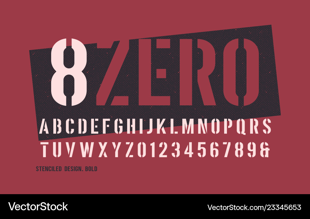 Stenciled bold weight decorative san serif Stenciled bold weight decorative san serif vector image