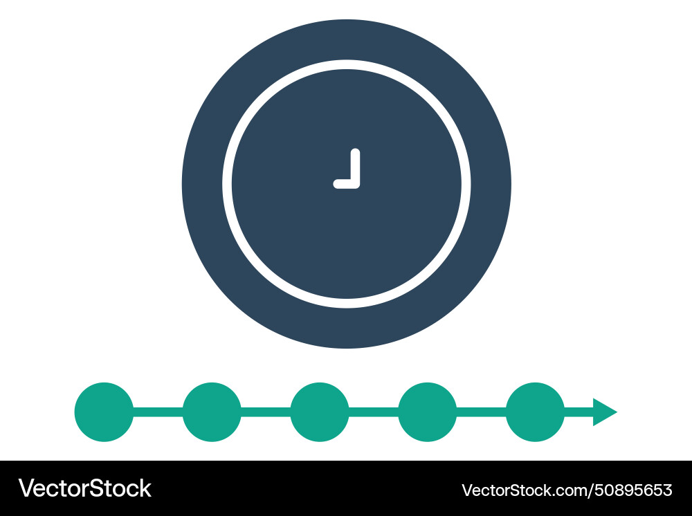 Timeline icon clock with arrow related Timeline icon clock with arrow related vector image