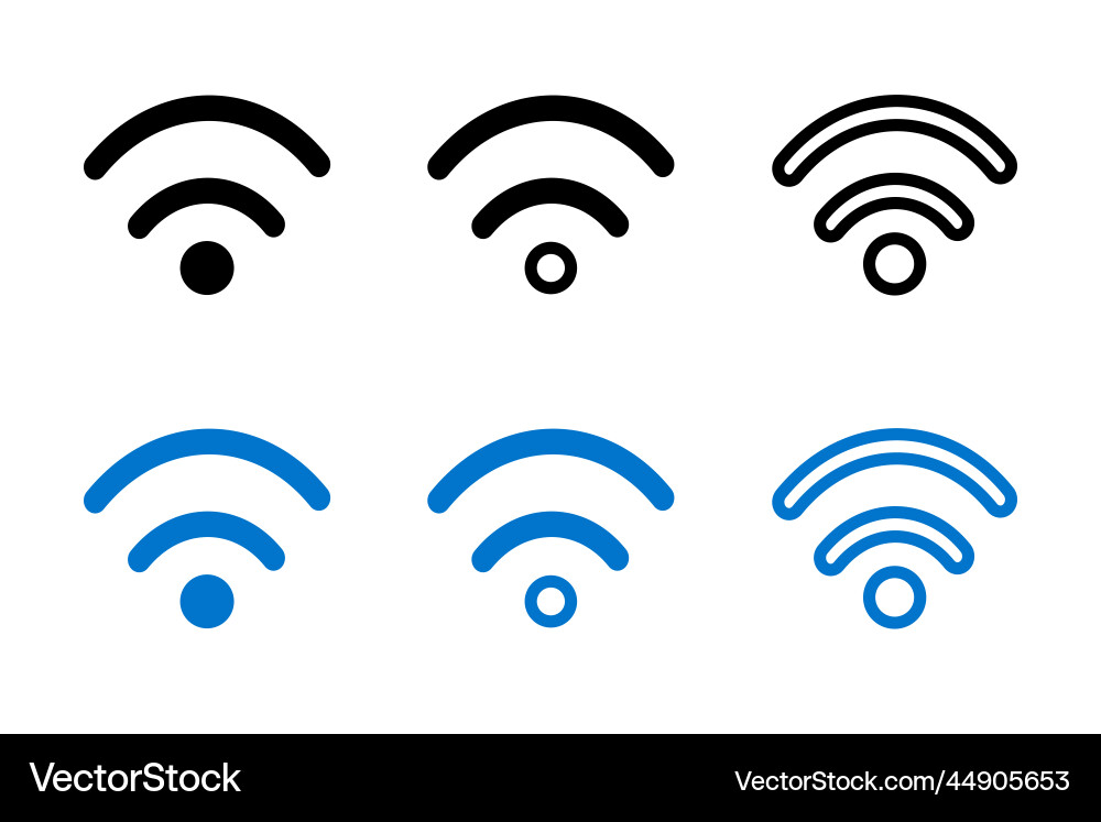 Wi-fi or network icons with different styles Wi-fi or network icons with different styles Vector Image