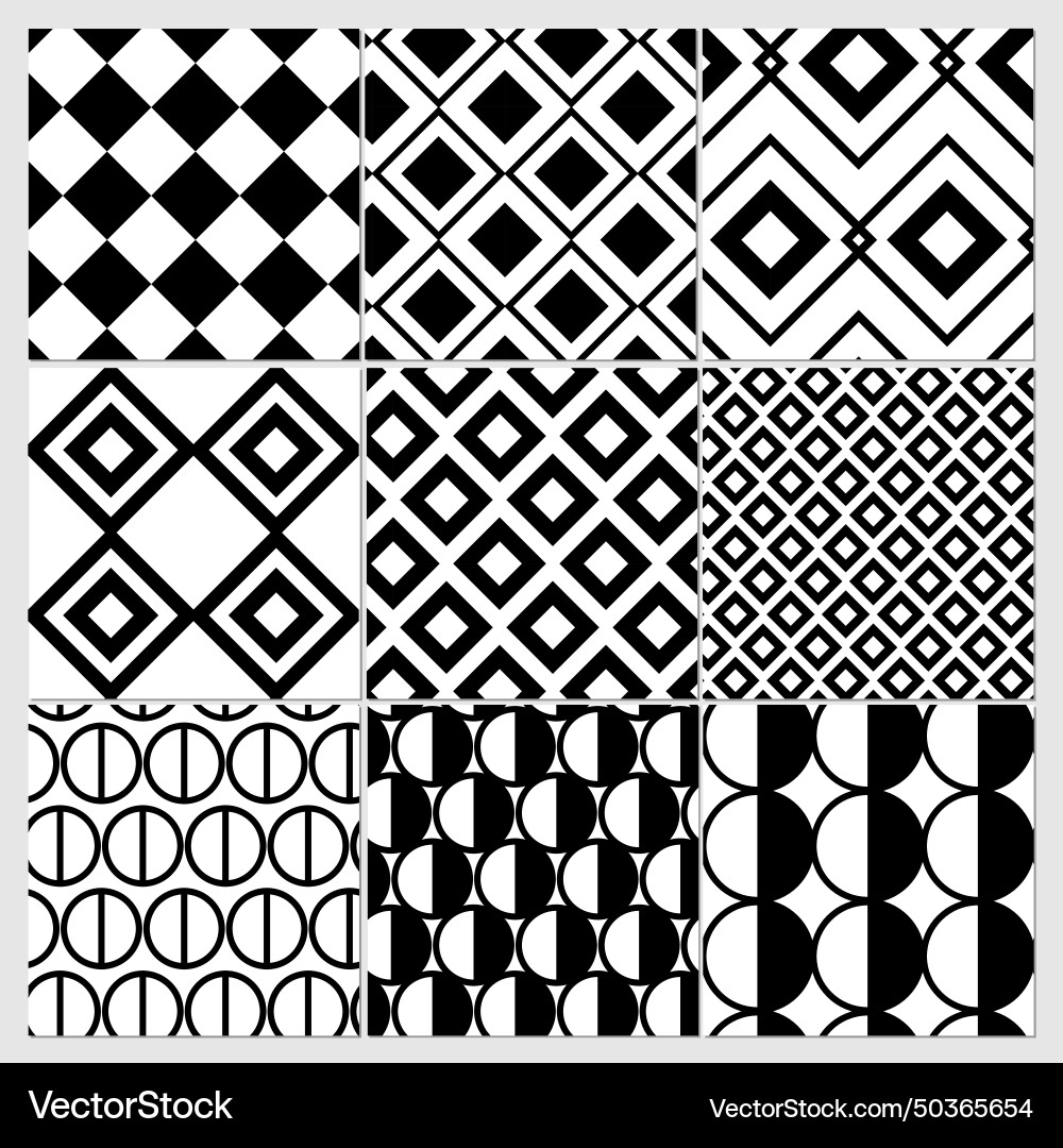 9 universal different seamless patterns 9 universal different seamless patterns Vector Image