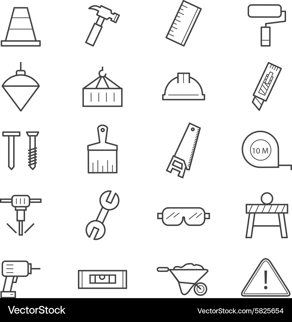 Baumaschinen Icons Vektorbild