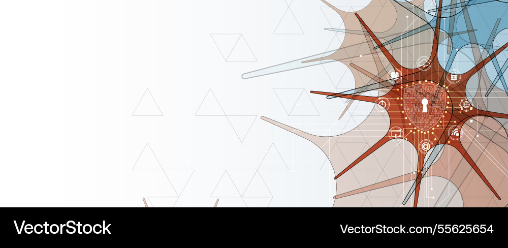 Cyber security concept with lock and other Cyber security concept with lock and other vector image