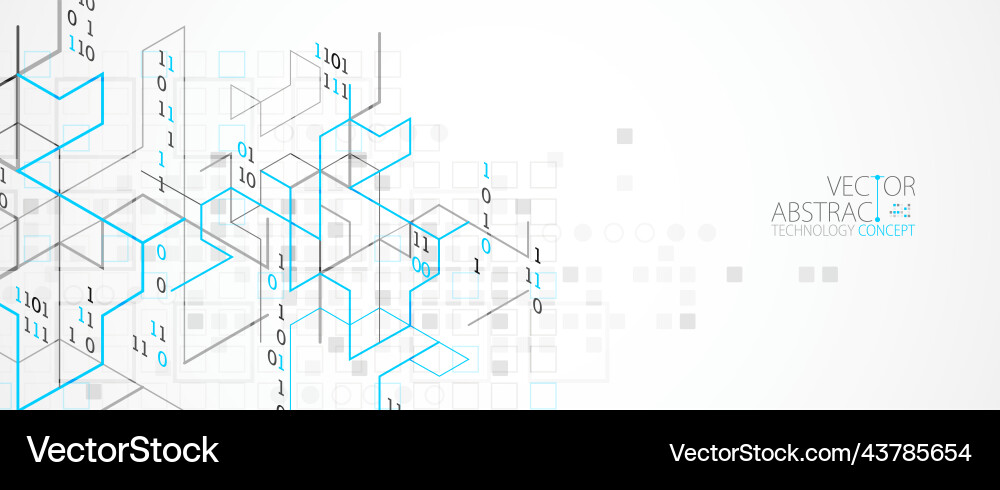 Digital binary technology and engineering vector image