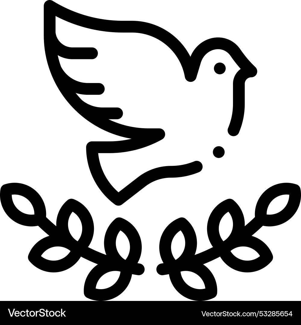 Dove icon thin linear style design isolated Dove icon thin linear style design isolated vector image