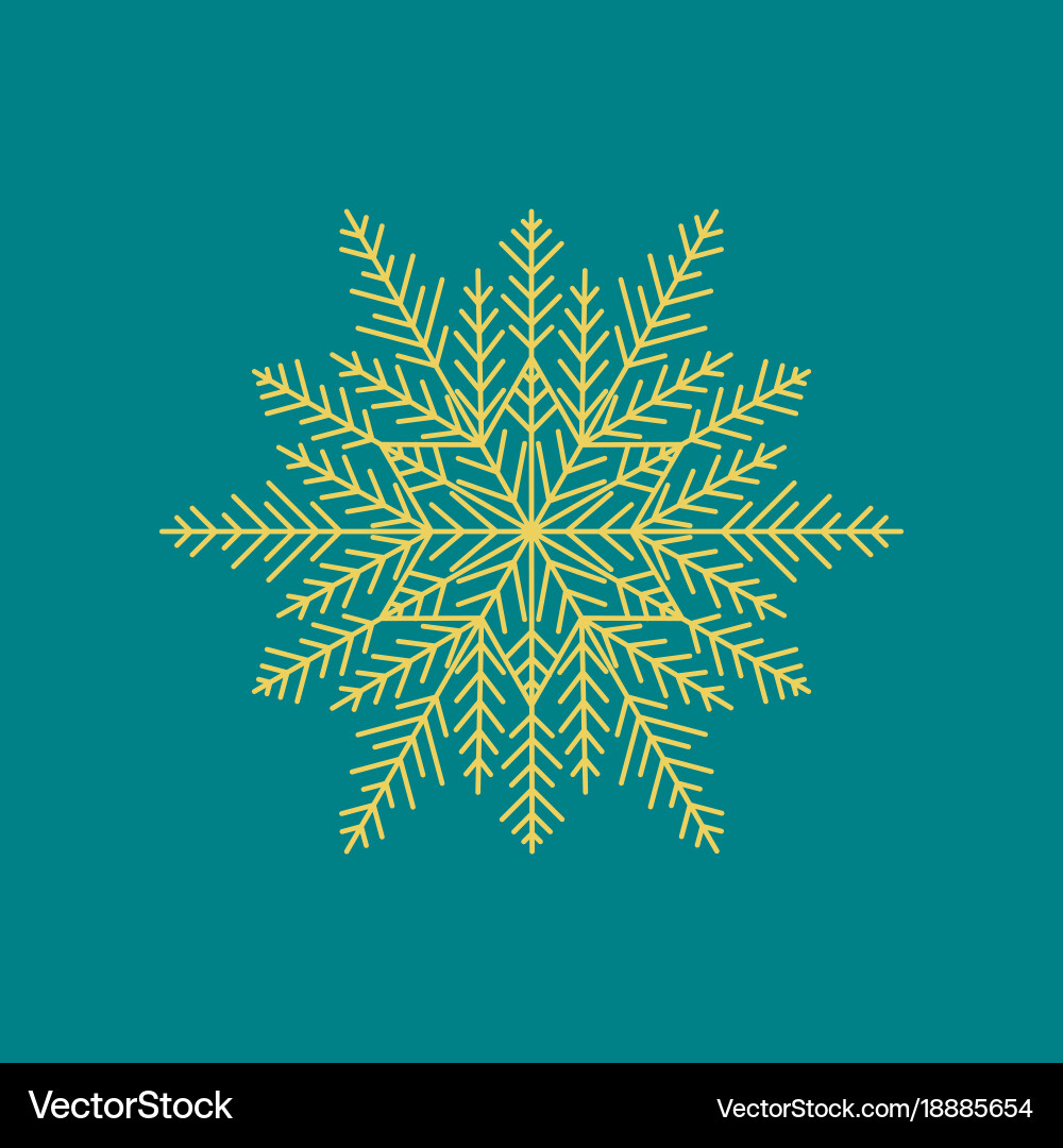 Flat on background of snowflake Vector Image