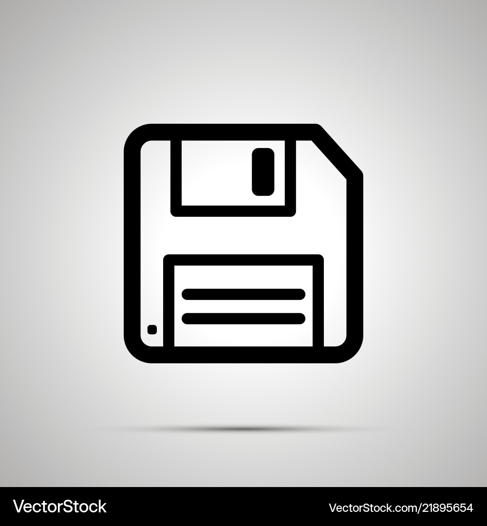 Floppy-disk retro save symbol simple black icon Floppy-disk retro save symbol simple black icon vector image