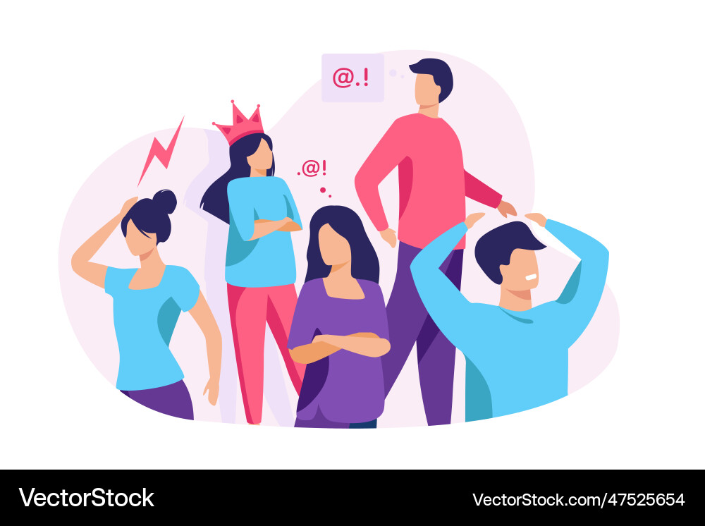 Group of people with problem behavior Group of people with problem behavior Vector Image