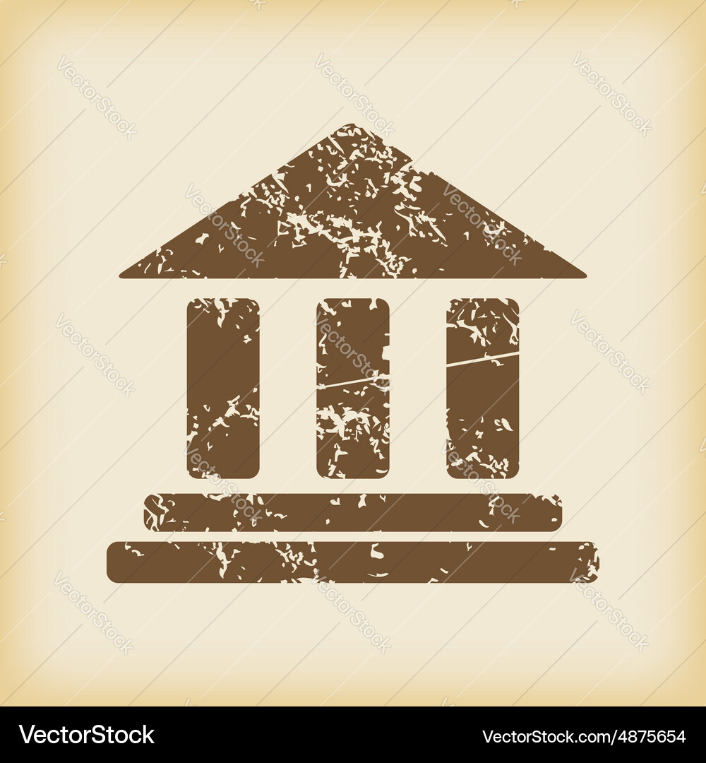 Grungy classical building icon Vector Image