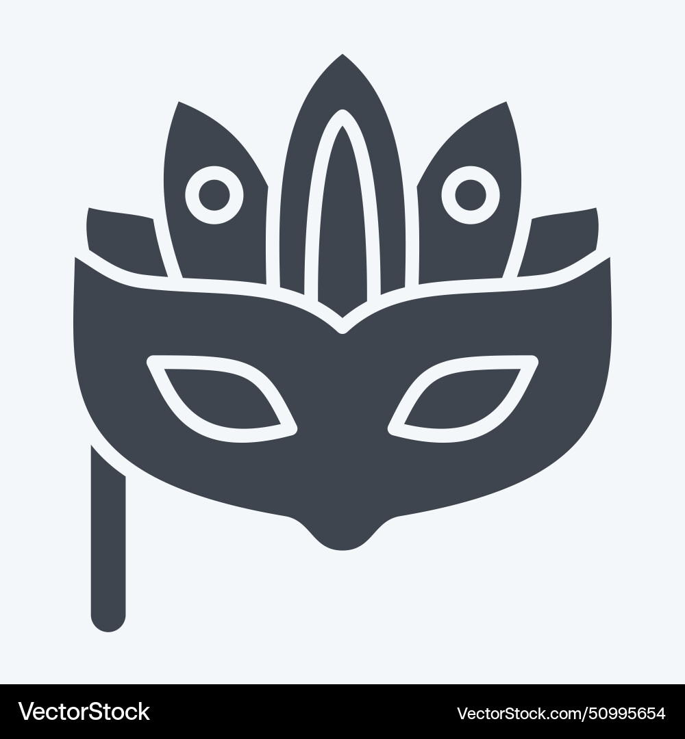 Icon carnival mask related to parade symbol glyph Icon carnival mask related to parade symbol glyph vector image