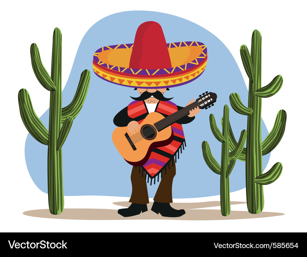Mexican Style Landscape Vector Image