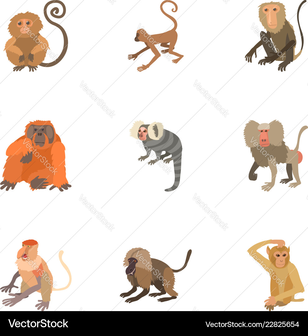 Prankster icons set cartoon style Prankster icons set cartoon style vector image