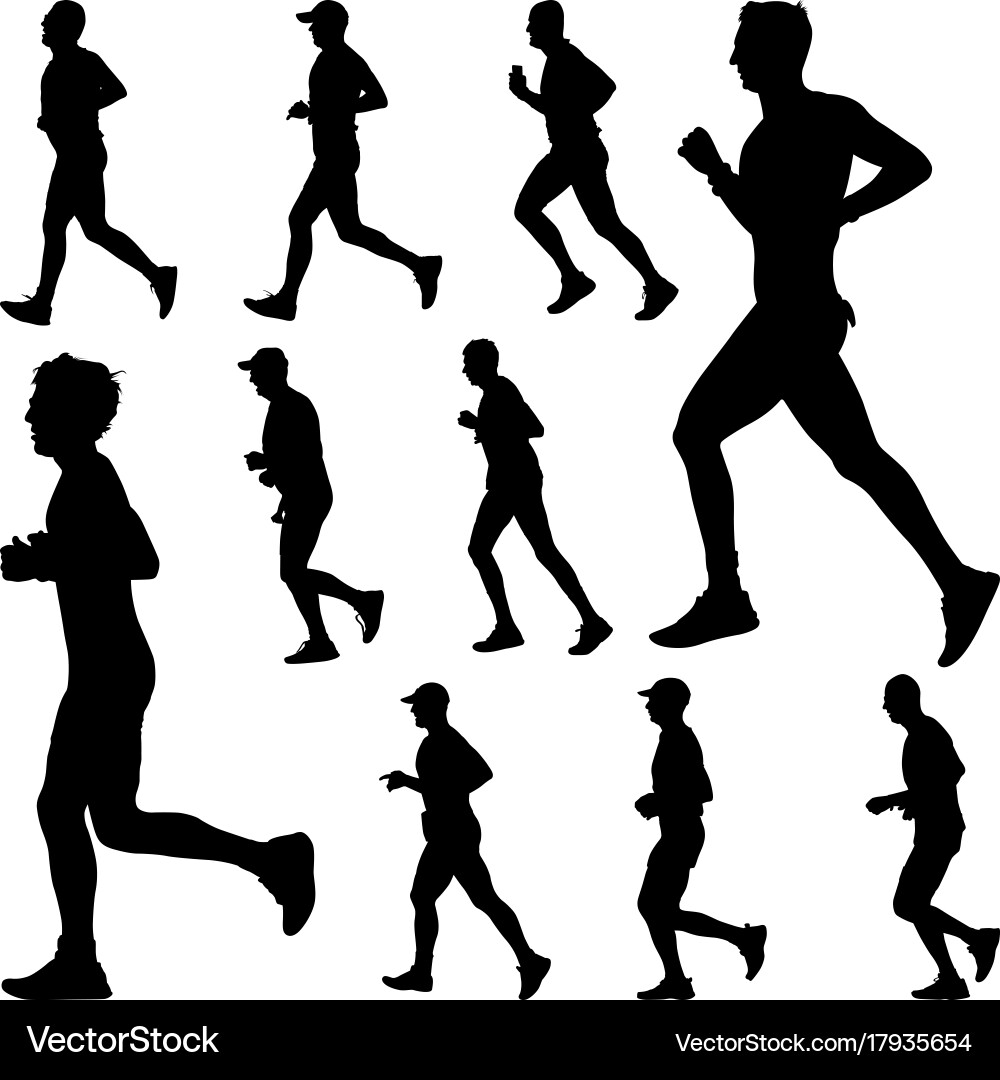 Runner Silhouette - Dynamic Action vector image