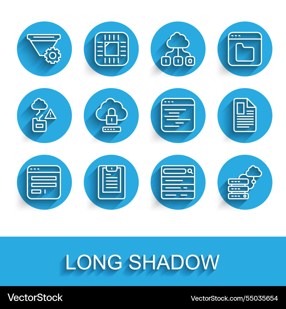 Set line browser window server data report filter Set line browser window server data report filter vector image