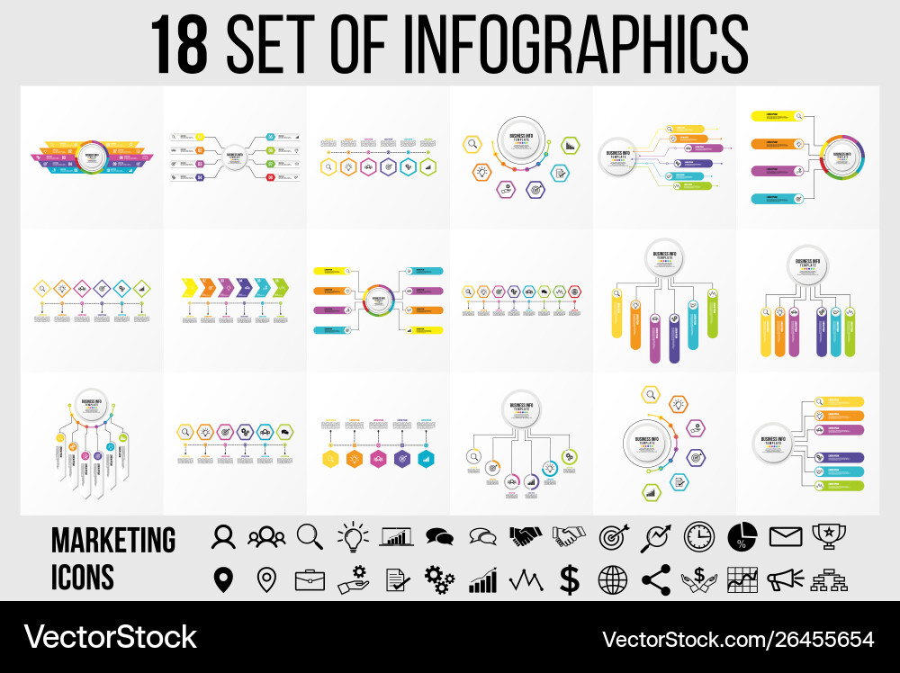 Set of infographics elements design template Set of infographics elements design template Vector Image
