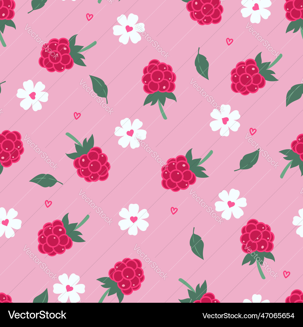 Simple seamless pattern with raspberries Vector Image