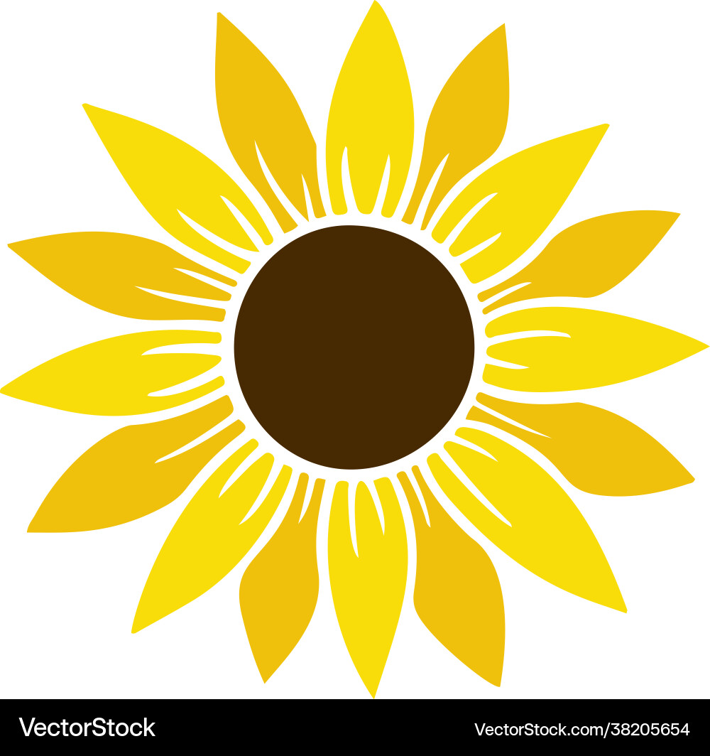 Sunflower simple icon flower silhouette Sunflower simple icon flower silhouette vector image
