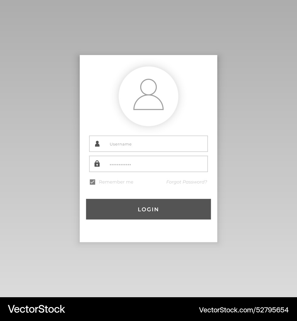 Web member login form template for website access vector image